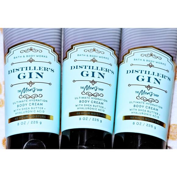 Bath & Body Works Distiller's Gin Men's Shop Ultimate Hydration Body Cream x3 - Picture 2 of 4